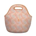 Sok It LunchTote Zippered Bag Insulated Neoprene Caddy (Dainty Florals, Large 4.5 Quart Lunch Tote)