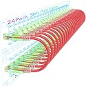Sokqovt Cat6a Slim Ethernet Patch Cable 1ft (24 Pack), Flexible 10G 550MHZ, 28AWG Pure Copper for Network Cabinet, Cat 6 Red