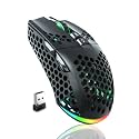 SOLAKAKA SM600 Honeycomb Shell Gaming Mouse Wireless,Tri-Modes BT/2.4G Wireless/Type-C Wired Gamer Mouse with 2 Side Buttons, Macro Programmable and RGB Light for PC/Mac/Laptop,Black