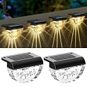 Solar Deck Lights Outdoor, Solar Step Lights Waterproof for Outside, Yard, Patio, Garden, Pool, Railing, Stairs, Fence (Warm White) (2 Pack)
