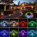 Solar Driveway Lights 12 Pack, RGB Colors Solar Deck Dock Lights