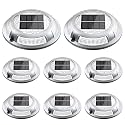 Solar Driveway Lights, 8 Pack Heavy Duty Driveway Lights Solar Powered 2 Color Mode (Cool/Warm White) IP68 Waterproof Outdoor Solar Deck Lights with Ground Stake for Pathway Garden Yard Walkway Dock