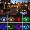 Solar Driveway Lights Outdoor 4 Pack, RGB Colors Solar Deck Dock Lights