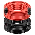 Solar Extension Cable 8AWG 25FT 2-Pack (Red + Black), PV Wire with Male/Female Solar Connectors, Weatherproof Solar Panel Wire for RV, Boat, Inverter, Off-Grid Systems