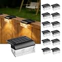 Solar Fence Lights Outdoor - 12 Pack Deck Lights 3000k Fence Lights Solar Powered, IP55 Waterproof Step Light for Patio, Yard, Backyard, Garden