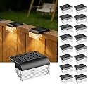 Solar Fence Lights Outdoor - 16 Pack Deck Lights 3000k Fence Light Solar Powered, IP55 Waterproof Setp Lights Outdoor for Deck, Outside Step, Patio, Yard, Backyard, Garden
