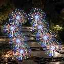 Solar Garden Firework Lights Outdoor Waterproof, 8 Pack Solar Lighting with 8 Lighting Modes , 120 LED Sparklers String Lights for Outside Decor Yard Pathway Halloween Decorations(Colorful)