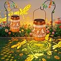 Solar Lanterns Outdoor Dragonfly Garden Decor, Birthday Gifts for Women Mom