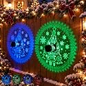 2 Pack Christmas Solar Fence Lights with Tree Pattern for Outdoor Decor