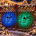 2 Pack Christmas Solar Fence Lights with Snowman Pattern for Outdoor Decor