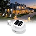 Solar LED Gutter Lights with Dusk-to-Dawn Sensor for Outdoor (1, White-White Light)