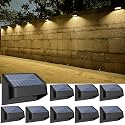 Solar Lights Outdoor, RGB 8 Colors, Dusk to Dawn Deck Light, Solar Deck Lights for Outside IP65 Waterproof, Backyard/Railing/Wall/Step/Patio/Fence(8 Pack,Black)