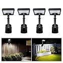 Clip On Solar Motion Lights Outdoor, 600LM, 4 Pack, Black