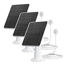 Solar Panel Charger Compatible with Ultra/Ultra 2/Pro 3/Pro 4/Pro 3 Floodlight Security Camera, 5V 4W Solar Panels Charging IP65 Weatherproof w/ 9.8ft Charging Cable Adjustable Wall Mount, 3 Pack