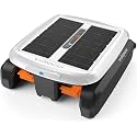 Solar Pool Skimmer Robot, Automatic Pool Surface Skimmer Cleaner, Dual Mode Solar Powered Pool Skimmer with Obstacle Avoidance, Day & Night Cleaning for All Swimming Pools-White