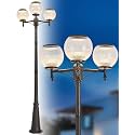 Solar Powered Outdoor Post Light 90.5" H 3-Headed Street Pole Light Dusk to Dawn Sensor Exterior Post Lamp 3 Light Outside Pole Mount Lamp LED Outdoor Street Light Fixture for Yard Pillar