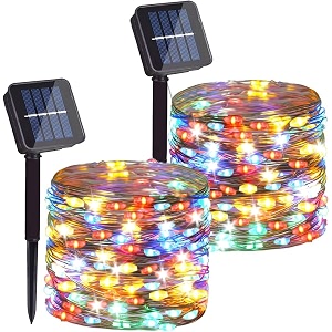 200 led solar fairy string lights 2 pack christmas copper wire lights