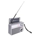Solar Radio, Portable AM FM SW Radio, Retractable Antenna, Solar Power, Portable Rechargeable Vintage, for Home Camping Outdoor Activities (Gray)