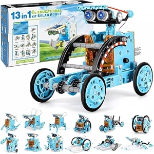 solar robot kit 13 in 1 diy educational stem toy  science engineering robotics building blocks set for kids boys girls age 8 9 10 11 12 years  birthday gift