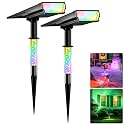 Solar Spot Lights Outdoor, RGB Landscape Spotlight 2 Pack