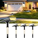 Solar Spot Lights Outdoor Waterproof, Warm White 4 Pack