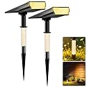 Solar Spot Lights Outdoor Waterproof, Warm White 2 Pack