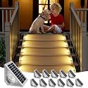 Solar Stair Lights Outdoor Waterproof, 3 in 1 Solar Step Lights for Outside, Dusk to Dawn Step Lights Solar Powered, Solar Lights Outdoor Decor for Stair Step Deck (12)