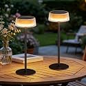 Solar Table Lamps Outdoor 2 Pack, Patio Solar Table Lights IP65 Waterproof