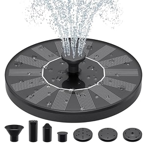 priksia plastic solar water fountainssolar powered bird bath fountain with 6 nozzles - free standing floating solar fountains for bird bath garden pond pool black-14w