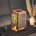 Solar Yard Outdoor Solar Lanterns, Solar Lamp Decorative Outdoor Water-Resistant Steel Table Decor with Handle for Patio, Yard, Porch, Small Black