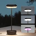 Solar Yard Outdoor Table Lamp, Cordless USB Solar Table Lamp for Patio Water Resistant, 3 Lighting Modes Solar Desk Lamp for Garden Outside Patio Bedroom Living Room, Black