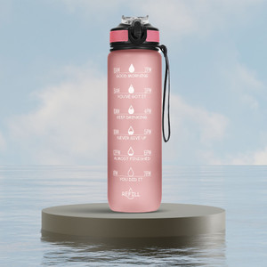 solara sipper water with motivational time marker leakproof office gym 1 l tritan bottle