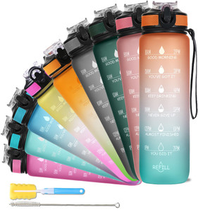 solara sipper water with motivational time marker leakproof office gym 1 l tritan bottle