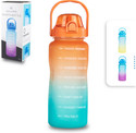 Solara Sipper Bottle 2 Litre with Motivational Time Marker, For Office,Gym, Travel 2 L Tritan Bottle