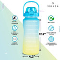 Solara Sipper Water with Motivational Time Marker, Leakproof, office, Gym, 2 L Tritan Bottle