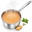 SOLARA Sterra Stainless Steel Sauce Pan, Tea Pan, Chai Pan, Small Pan, 16Cm/6.2Inch, 1.7 Liter, 0.56Kg, Induction Base Friendly, 3-Layer Triply Thick Bottom, 100% Toxin-Free
