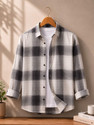 Solbiza Men Checkered Casual White Black Shirt