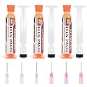 Solder Flux 808 10CC 10mL Need to clean Tin Soldering Fluxes Paste Liquid Syringe for Electronics 10 Milliliters with Needle Dispensing Tool (Pack of 3Pcs)