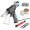 Soldering Iron gun Kit,60W Auto Feed Soldering Kit with Adjustable Temperature LCD Display,Wire,Tip Cleaner,5 Tips,Pump,Tweezers for Electronic PCB Repair,DIY