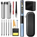 Soldering Iron Kit with Multimeter, 75W 2-in-1 Corded Digital Solder Pen, 3S Fast Heating 212-842℉ Adjustable Temp, Auto Sleep, 5 Solder Tips, Portable Case for Electronics Repair & DIY