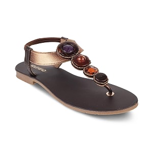 SOLE HEAD Brown Flat Women Sandal