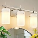 SOLFART Brushed Nickel Bathroom Light Fixtures 3-Light