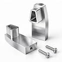 Solid Aluminum Shower Door Towel Bar Brackets – Heavy-Duty Metal Replacement Brackets for Alumax & Basco Framed Doors – Rust-Proof Shower Door Handle Replacement Parts (2-Pack, Silver)