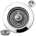 Solid Brass Body 3-in-1 Kitchen Sink Drain Strainer & Stopper, Heavy Duty Pop Up Plug Assembly with 2 Baskets, Anti-Clog Replacement for US Standard 3-1/2 Inch Drains, Rust-Proof Silver