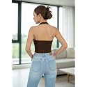 TIVANTE Solid Casual V-Neck Sleeveless Regular Fit