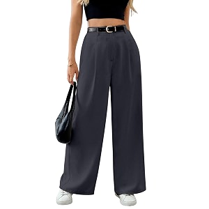 Solid High Waist Straight Korean Loose Pleated