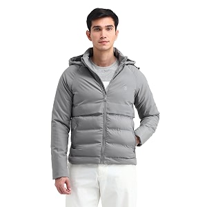 Solid Hooded Puffer Jacket