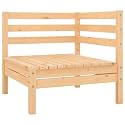 Solid Pine Wood Corner Sofa Modular Outdoor Furniture for Garden and Patio with Natural Finish and UV Resistant Design, Compact Size 25.0x25.0x24.6 Inches for Relaxing