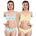 Solid Printed Polka Cotton Bra amp Panty