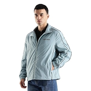 Solid Relaxed Fit Polyamide Jacket